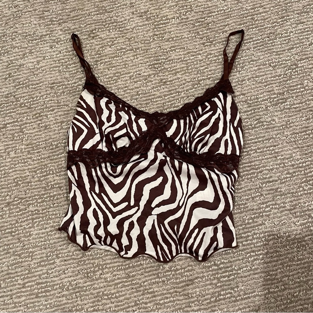 Zebra Print Cropped Tank